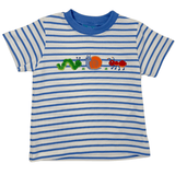 Backyard Bugs Boys T-Shirt - Blue Stripe Boys Tees Claire & Charlie