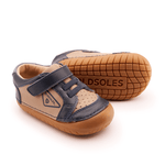 Badge Pave - Taupe/Navy/Indigo Boys Shoes Old Soles