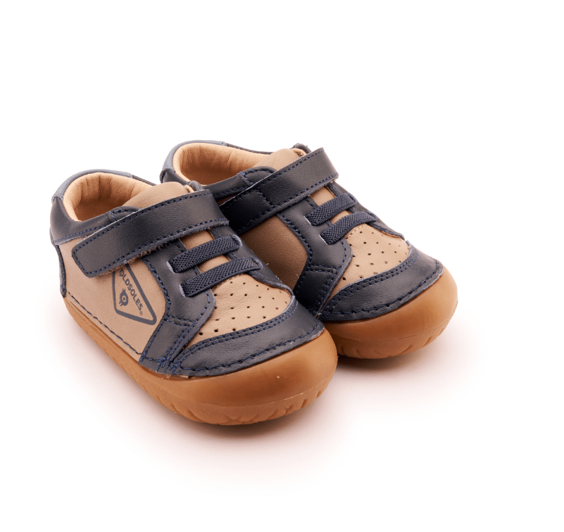 Badge Pave - Taupe/Navy/Indigo Boys Shoes Old Soles