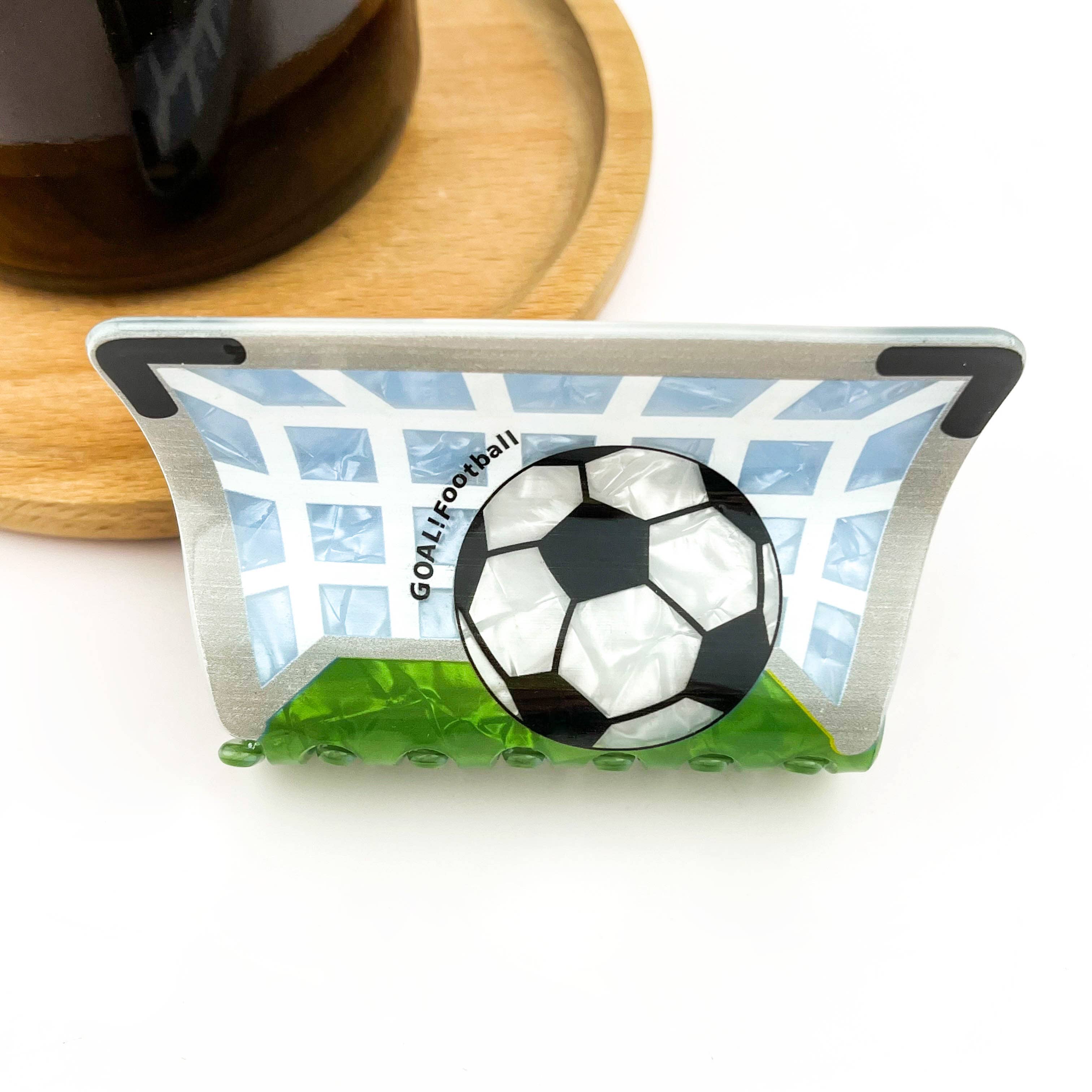 Soccer Ball Claw Clip - Goal and Ball Hair Accessories TheDivaSoap