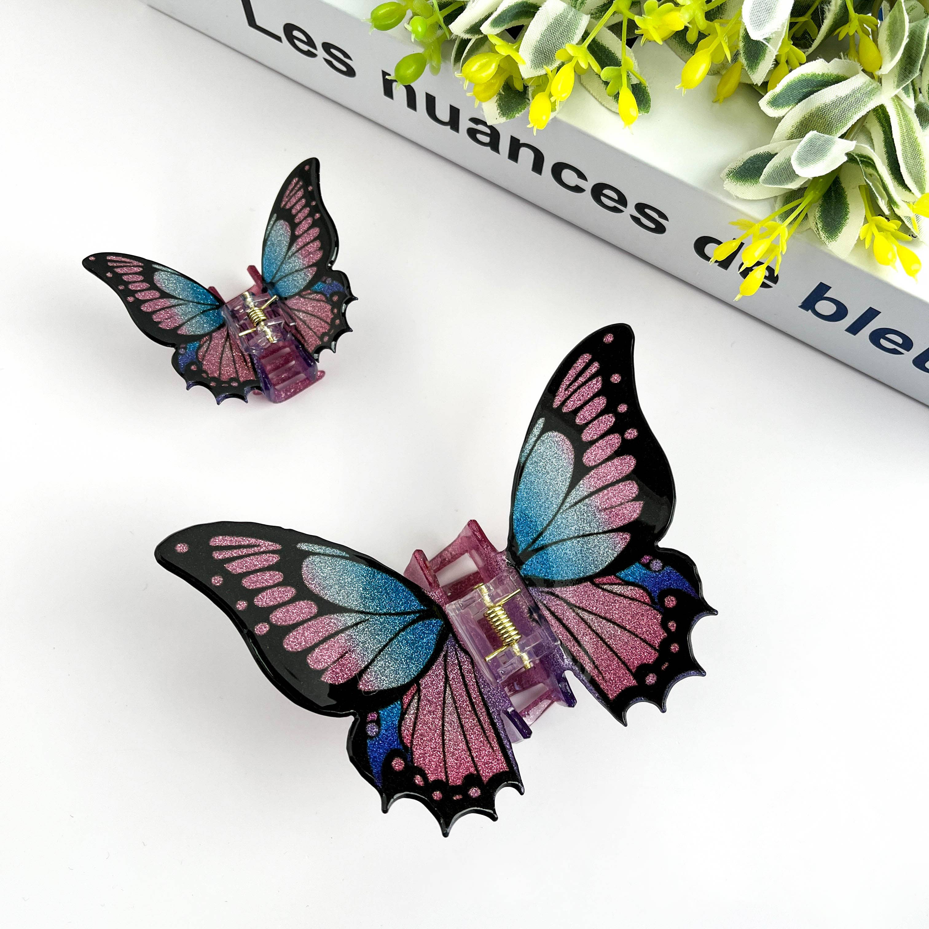 Butterfly Claw Clip Set - Pink Hair Accessories TheDivaSoap