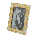White Botanical Gold Inlay Frame - 5x7"