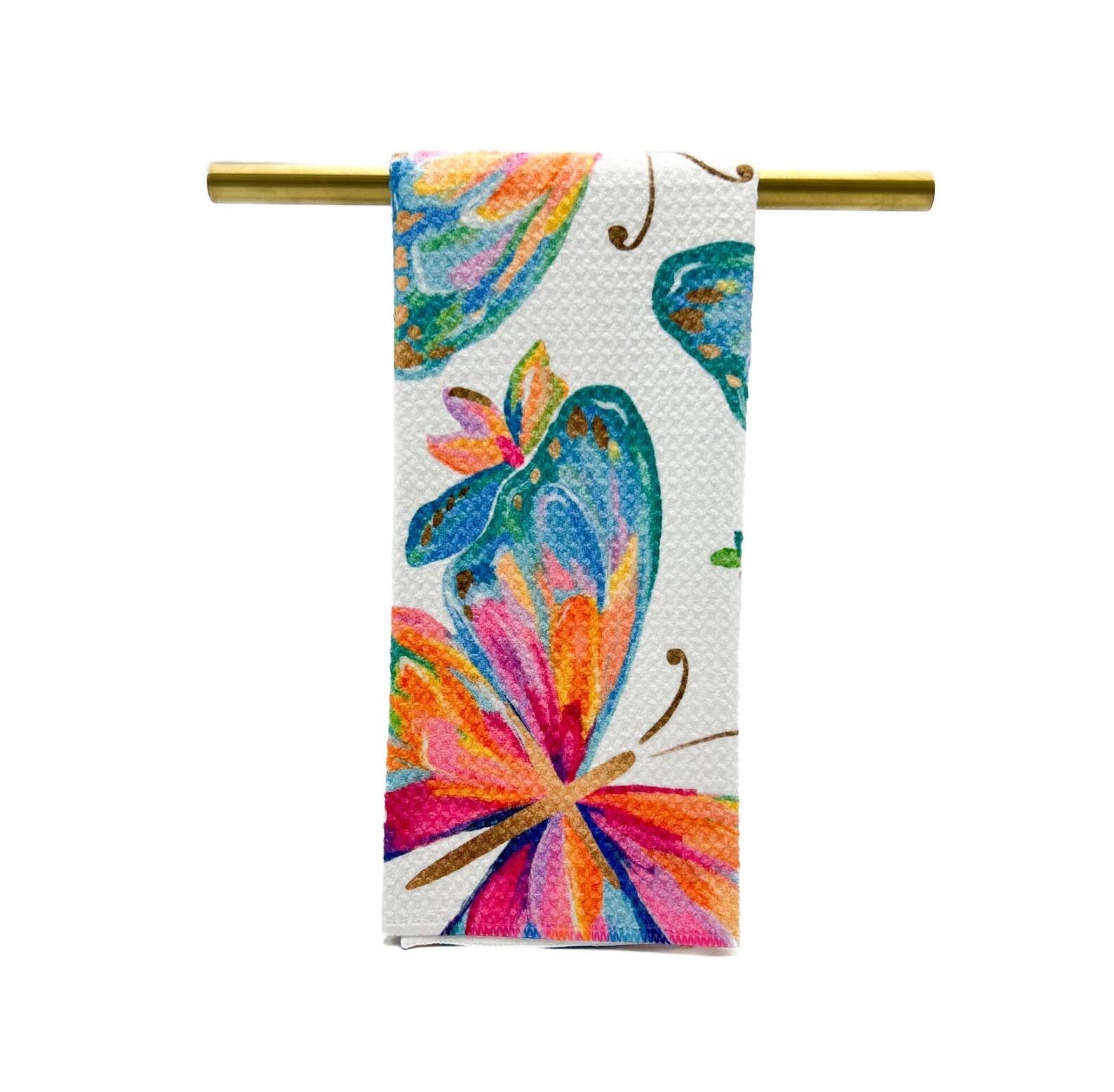 Be Transformed Butterfly Tea Towel - Spring Hand Towel Rachel Brooks Design, LLC