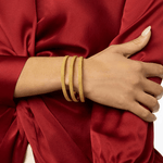 Beaded Eternity Bangle - Cabochon Gold - Small Bracelets Julie Vos