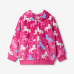 Beautiful Horses Fleece Zip-Up Hoodie Girls Outerwear Hatley