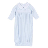 Benjamin Smocked Collared Gown - Lt. Blue Baby Sleepwear Magnolia Baby