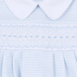 Benjamin Smocked Collared Gown - Lt. Blue Baby Sleepwear Magnolia Baby
