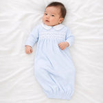 Benjamin Smocked Collared Gown - Lt. Blue Baby Sleepwear Magnolia Baby