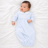 Benjamin Smocked Collared Gown - Lt. Blue Baby Sleepwear Magnolia Baby