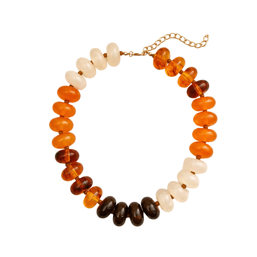 Bentley Necklace - Orange/Brown/Dark Brown - Sugar Babies Children's Boutique/Meg's Shoppe