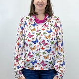 Bess Butterfly Long Sleeve Blouse Tops Sugarlips