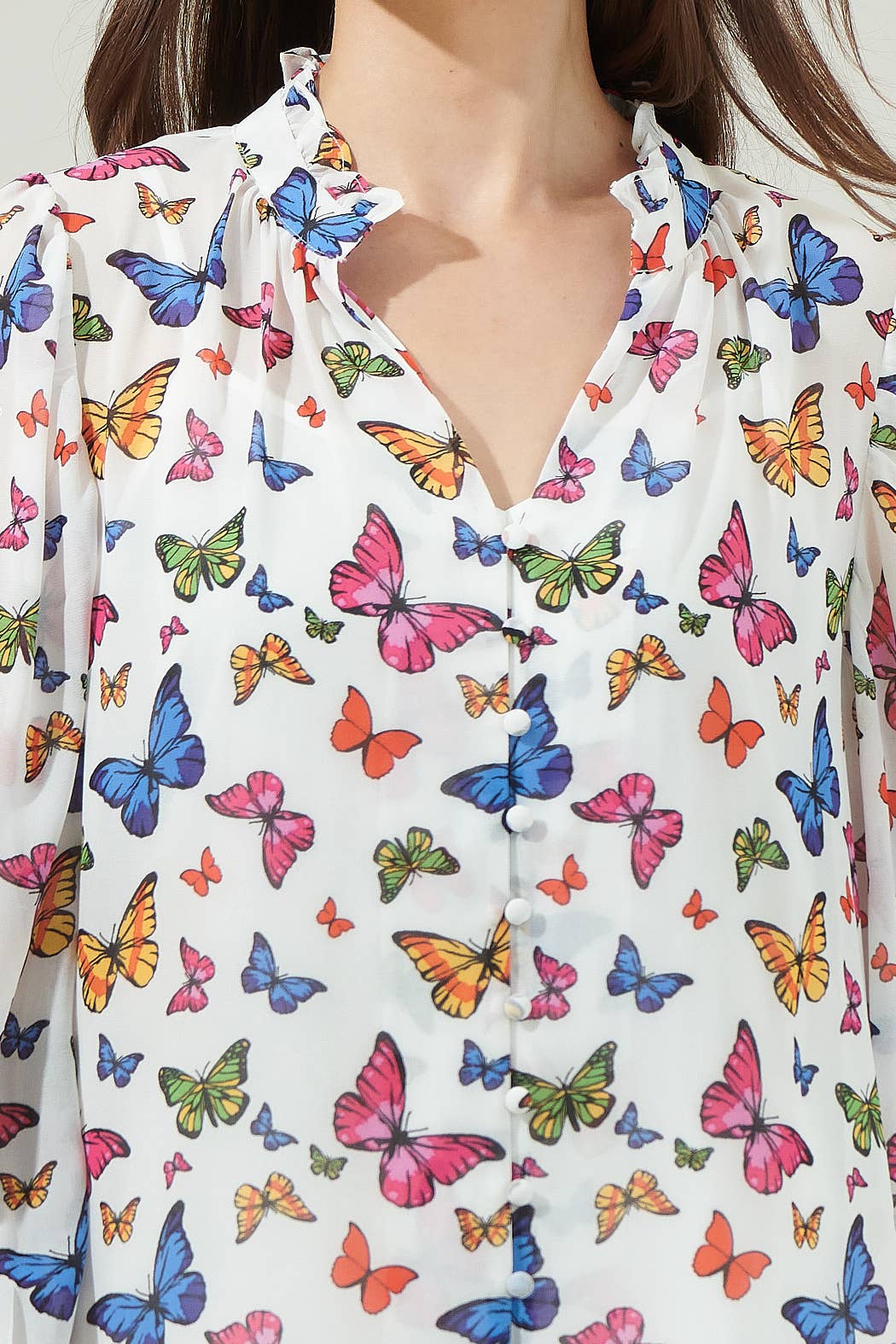 Bess Butterfly Long Sleeve Blouse Tops Sugarlips