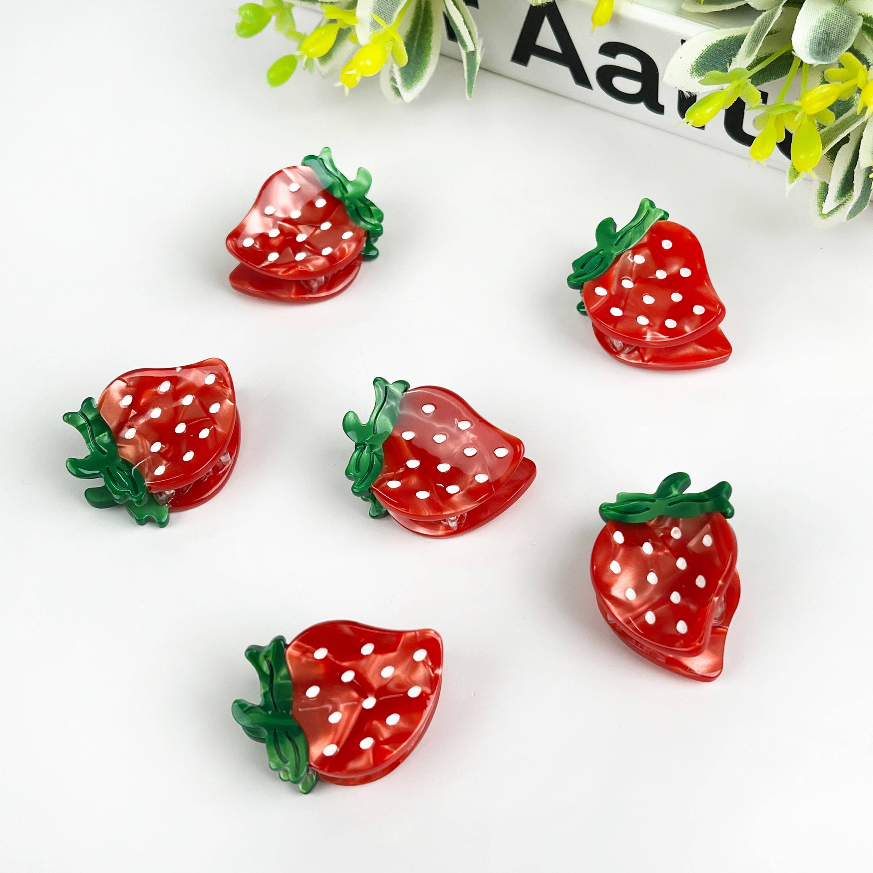 2PCS Strawberry Mini Hair Clip Hair Accessories TheDivaSoap