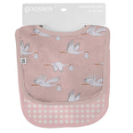 Bib Set - Pink Storks/Gingham Baby Accessories Goosies