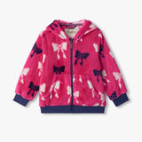 Big Bows Fleece Zip Up Hoodie Girls Outerwear Hatley