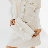 Billie Bow Clutch Crossbody Bag : Cream Purses + Totes Pretty Simple