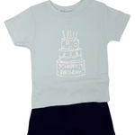 Birthday Cake S/S Shirt - Lt. Blue Boys Tees Mustard & Ketchup