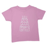 Birthday Cake S/S Shirt - Lt. Pink Girls Tops + Tees Mustard & Ketchup