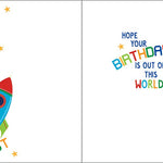 Birthday Greeting Card - Birthday Blast Off Paper Goods GINA B DESIGNS