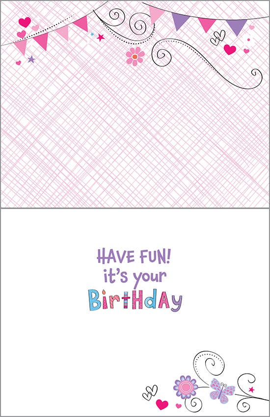 Birthday Greeting Card - Pink Birthday Banners Paper Goods GINA B DESIGNS