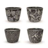 Black and White Hand Painted Cachepot Home Decor Two's Company
