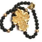 Black Lava with Cherrie Cross Necklace Necklaces Hidden Truth Jewelry