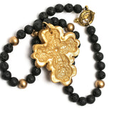 Black Lava with Cherrie Cross Necklace Necklaces Hidden Truth Jewelry