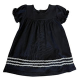 Black S/S Ric Rac Dress Girls Play Dresses Banana Split