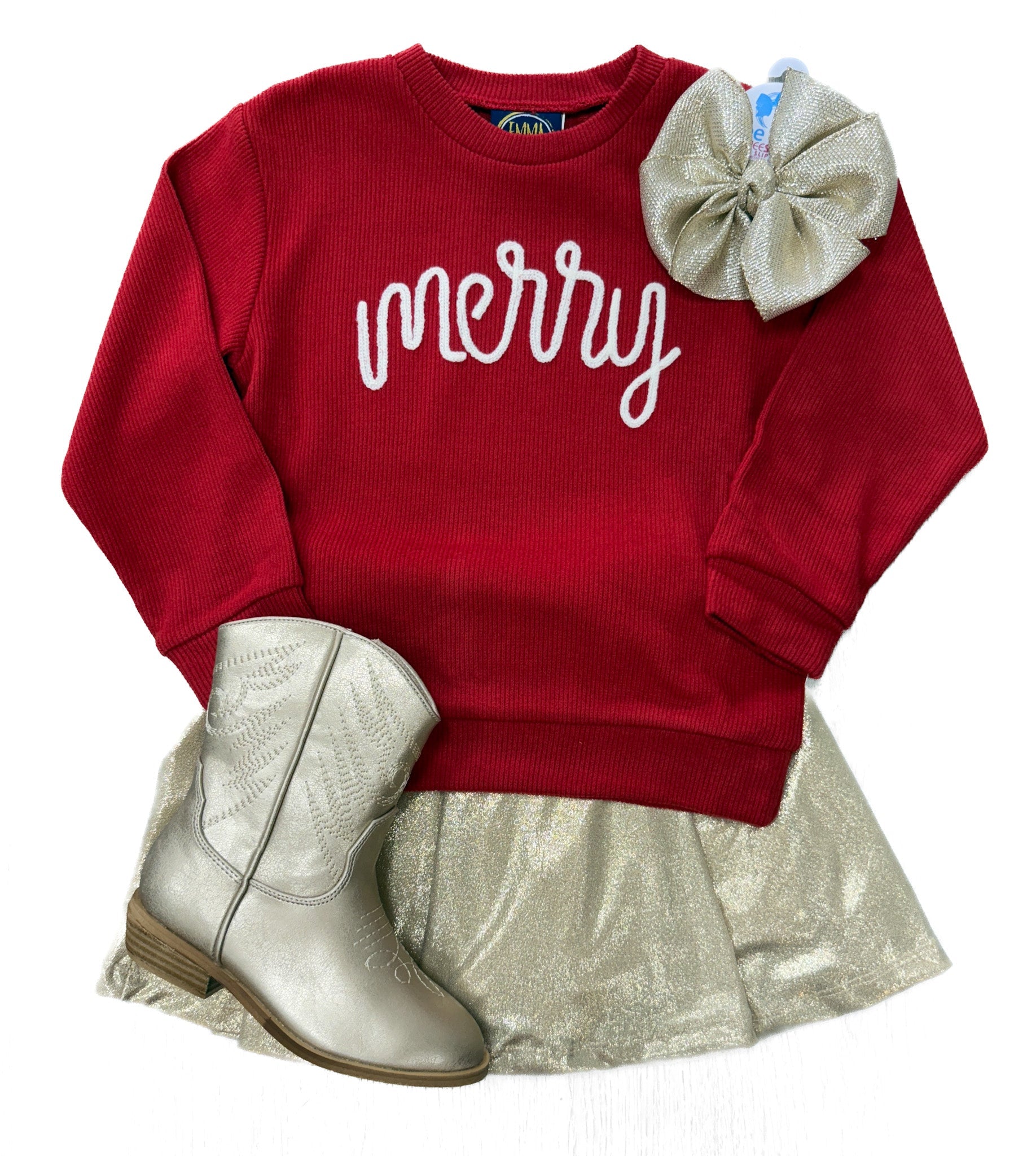 Blakely Skort - Gold Sparkle Girls Skirts + Bloomers Emma Jean
