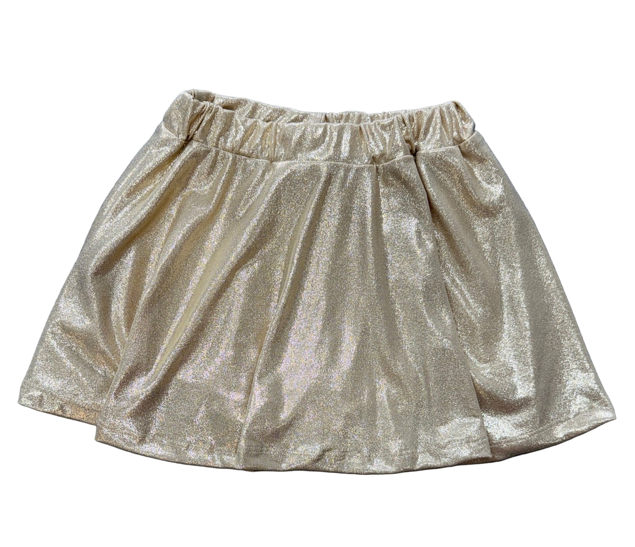 Blakely Skort - Gold Sparkle Girls Skirts + Bloomers Emma Jean