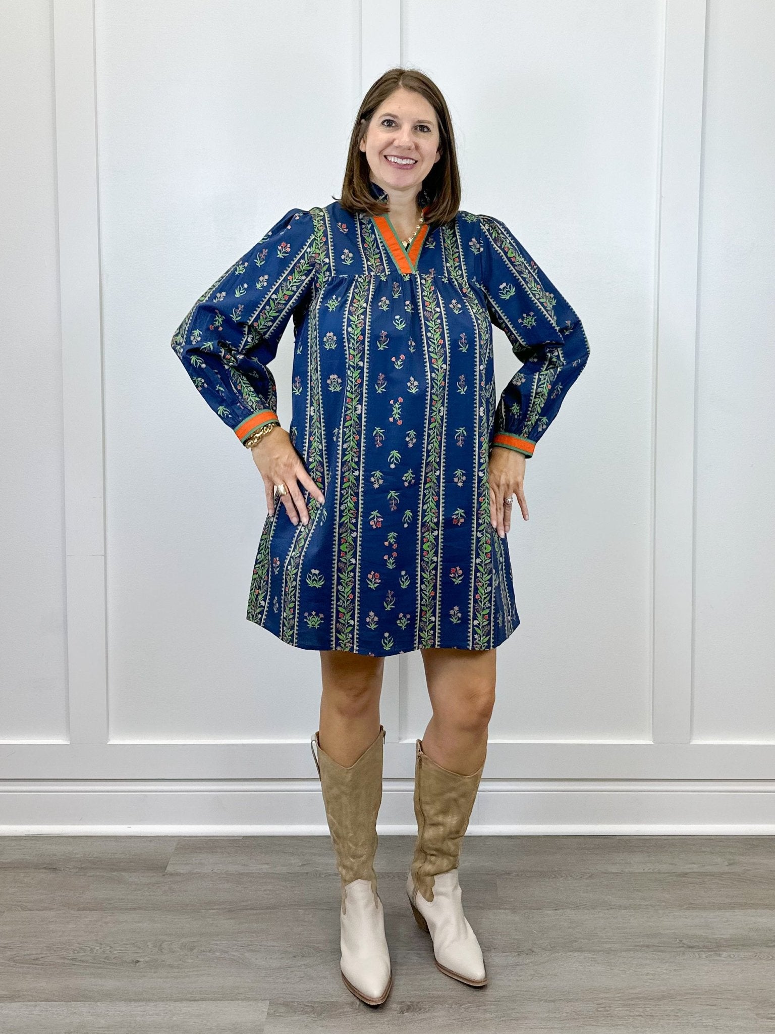Blossom Path Dress - Navy Short Dresses Jodifl