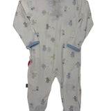 Blue Baby Beats Modal Footie Baby Sleepwear Magnetic Me