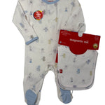 Blue Baby Beats Modal Footie Baby Sleepwear Magnetic Me