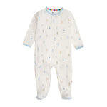 Blue Baby Beats Modal Footie Baby Sleepwear Magnetic Me