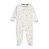 Blue Baby Beats Modal Footie Baby Sleepwear Magnetic Me