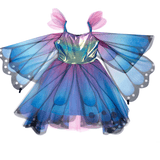 Blue Butterfly Twirl Dress w/ Wings & Headband Kids Jewelry Great Pretenders