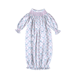 Blue Coquettes Hand Smock Bishop Gown - Sugar Babies Children's Boutique/Meg's Shoppe