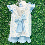 Blue Hydrangea A/S Short Set Girls Sets Three Sisters