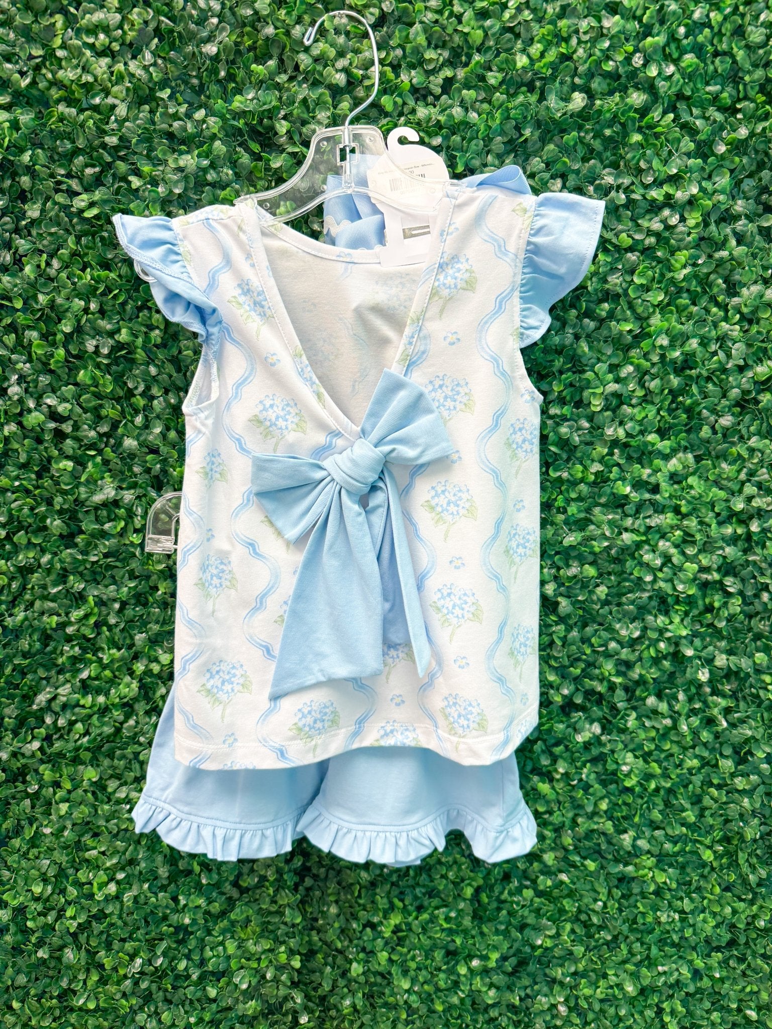 Blue Hydrangea A/S Short Set Girls Sets Three Sisters