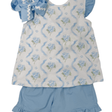 Blue Hydrangea A/S Short Set Girls Sets Three Sisters