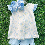 Blue Hydrangea A/S Short Set Girls Sets Three Sisters