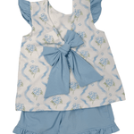 Blue Hydrangea A/S Short Set Girls Sets Three Sisters