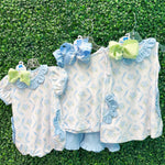 Blue Hydrangea A/S Short Set Girls Sets Three Sisters