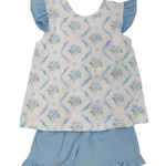 Blue Hydrangea A/S Short Set Girls Sets Three Sisters