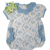 Blue Hydrangea Bubble Girls Bubbles + Rompers Three Sisters