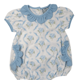 Blue Hydrangea Bubble Girls Bubbles + Rompers Three Sisters