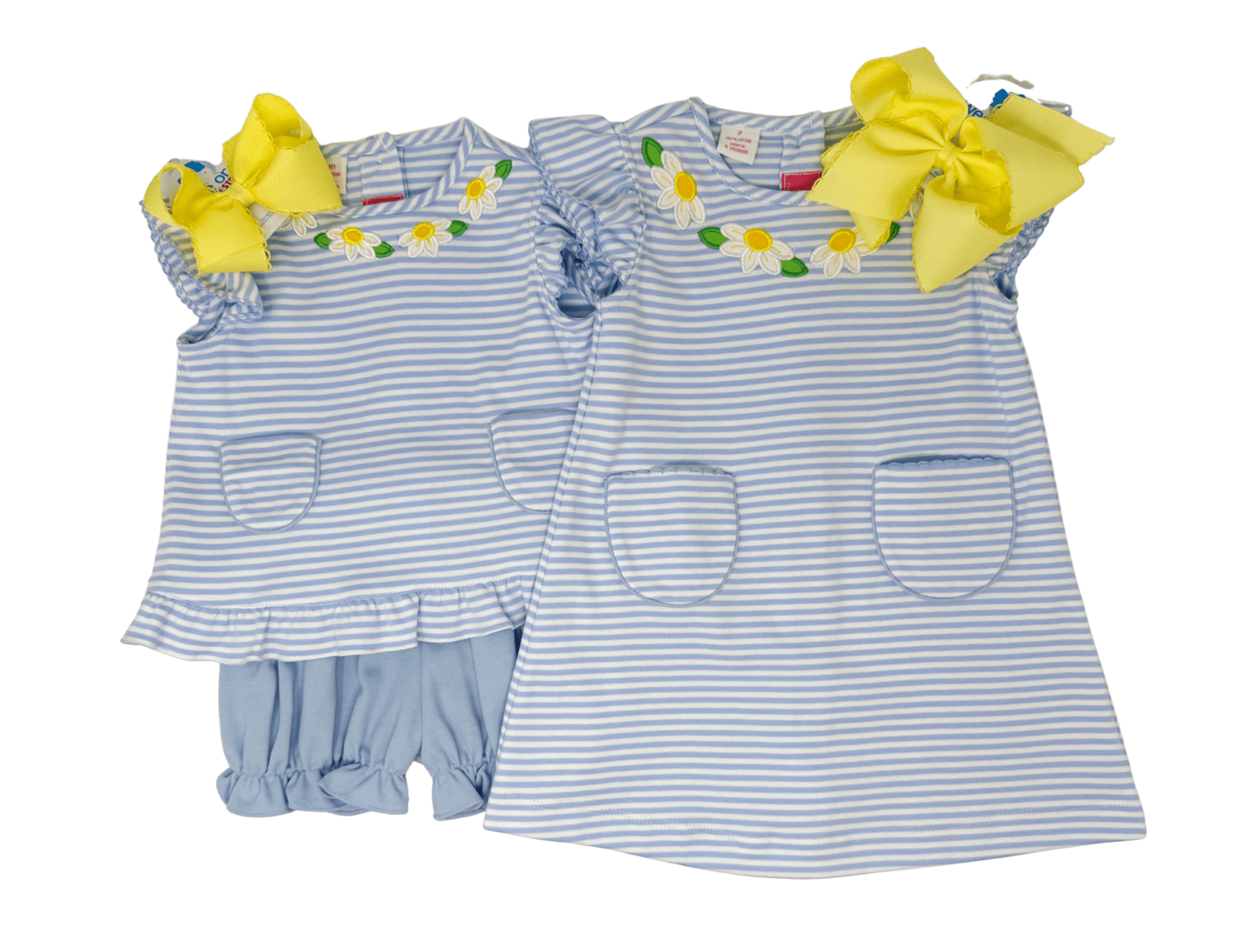 Blue Knit Stripe A-Line Dress - Daisies Girls Play Dresses Claire & Charlie