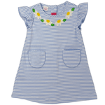 Blue Knit Stripe A-Line Dress - Daisies Girls Play Dresses Claire & Charlie