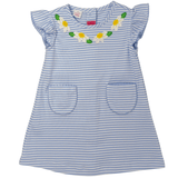 Blue Knit Stripe A-Line Dress - Daisies Girls Play Dresses Claire & Charlie