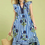Blue Meadow Stripe Dress Long Dresses Umgee